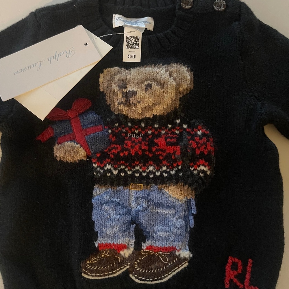 Ralph Lauren Teddy Bear Baby Boy Sweater
